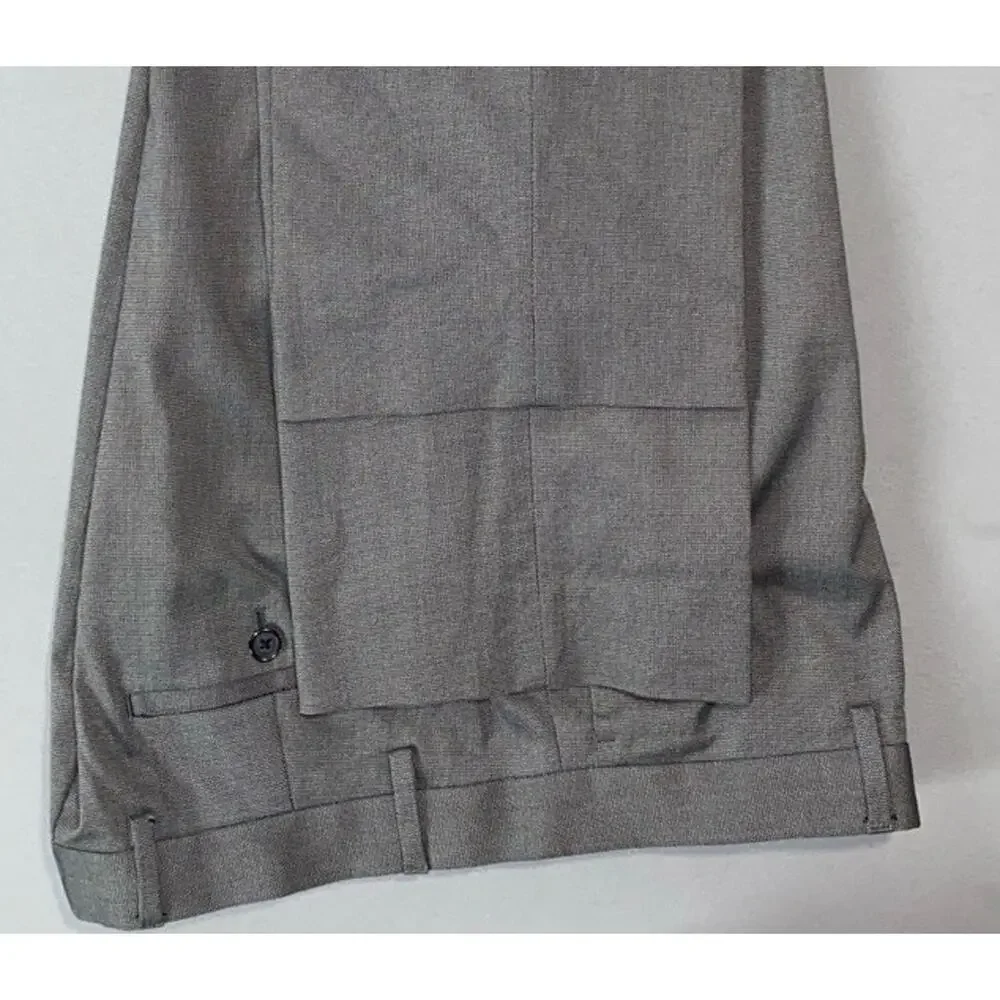 Banana Republic Slim Fit Stretch Cotton Chino Dress Pants. Gray Nailhead, 36X34.